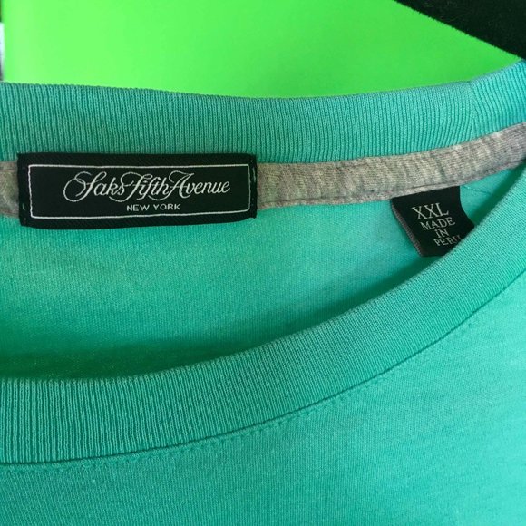 Men's Sak Fifth Avenue Turquoise T-Shirt - Picture 2 of 6